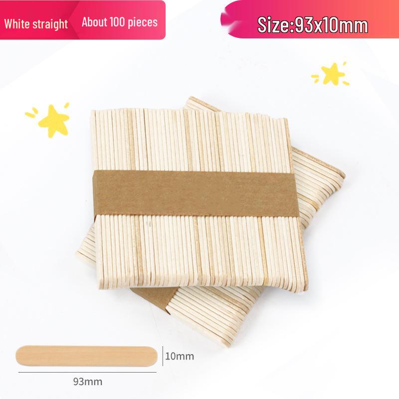 Natural Birch Wood Ice Cream Sticks, 50-Pack for DIY Models and Beauty Mixing