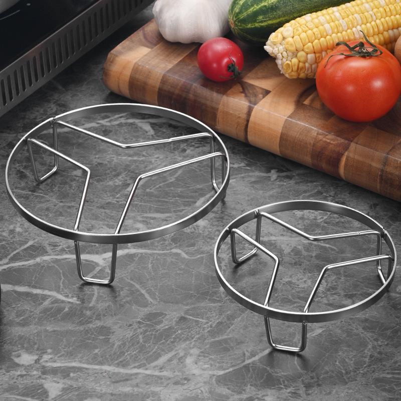 Stainless Steel Steamer Rack for Buns and Vegetables - Heat Insulating Tripod Pot and Storage Rack for Kitchen Countertop