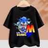 Sonics T-shirt for Children Cartoon A-Z Letter Tee Top Round Collar Clothing Summer Short Sleeve Kids Anime Partern Clothes Gift