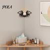 Spooky Bat Theme Shelf Halloween Wooden Corner Shelf, Black Wall Mounted Candle Holder Stand, Party Ornament Gothic Decor Display Rack for Home Party,