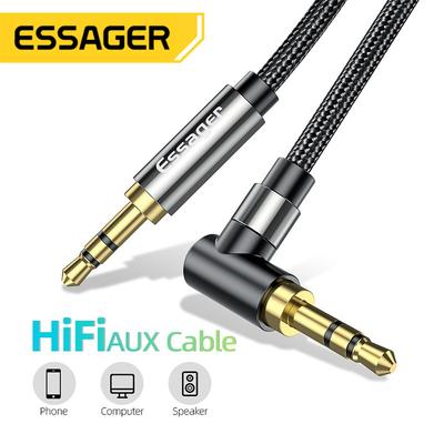 Essager AUX Kablosu 3.5mm Jack Ses Kablosu Hoparlör Kablosu Kulaklık Araba 3.5 mm Jack Hifi Aux Adaptör Kablosu Xiaomi mi Dizüstü Bilgisayar İçin