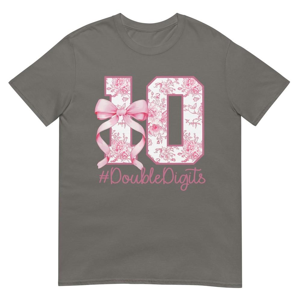 10th Birthday Girl Pink Coquette Bow 10 Year Old Aesthetic Tshirt