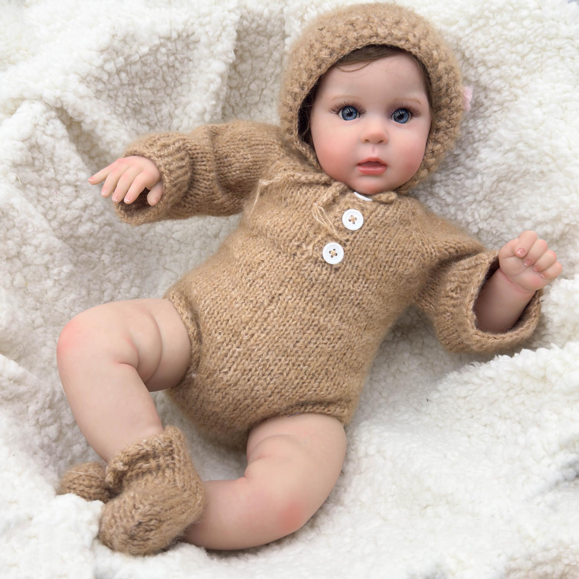 19-Inch Handmade Realistic Doll with 3D Skin and Visible Veins 50cm Cloth Body