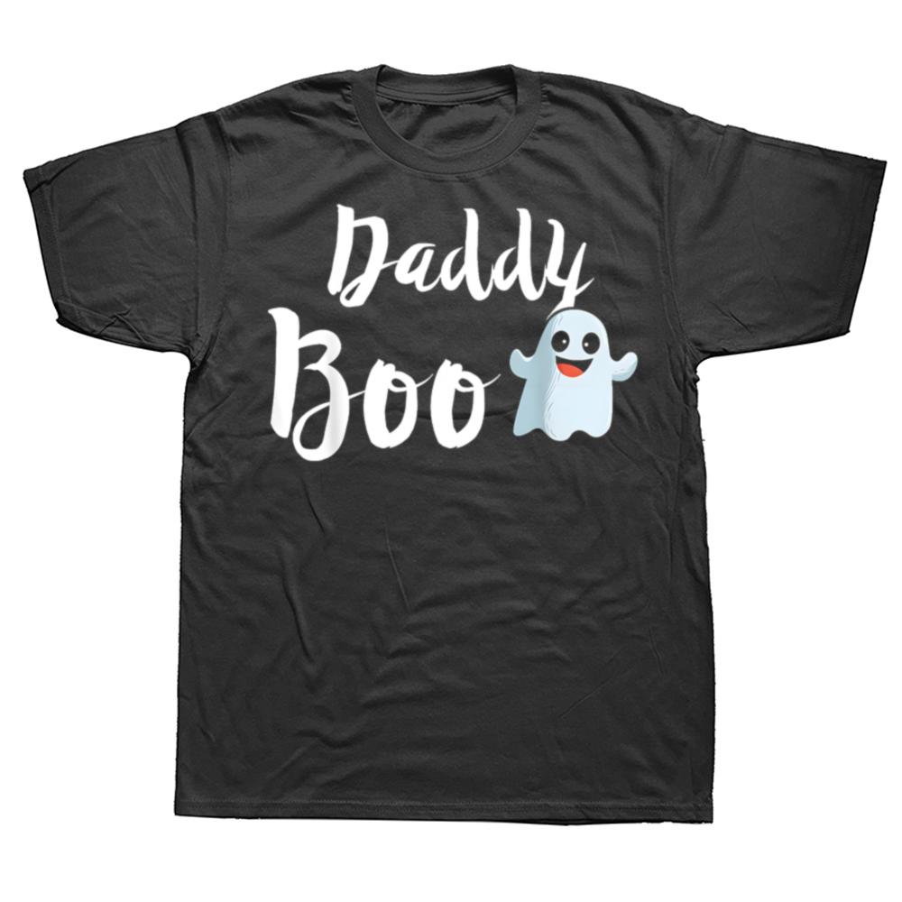 Funny Daddy Boo Halloween Ghost Dad T Shirts Men Women Pure Cotton Humor Streetwear Tee Shirt Short Sleeve Unisex Loose Clothing