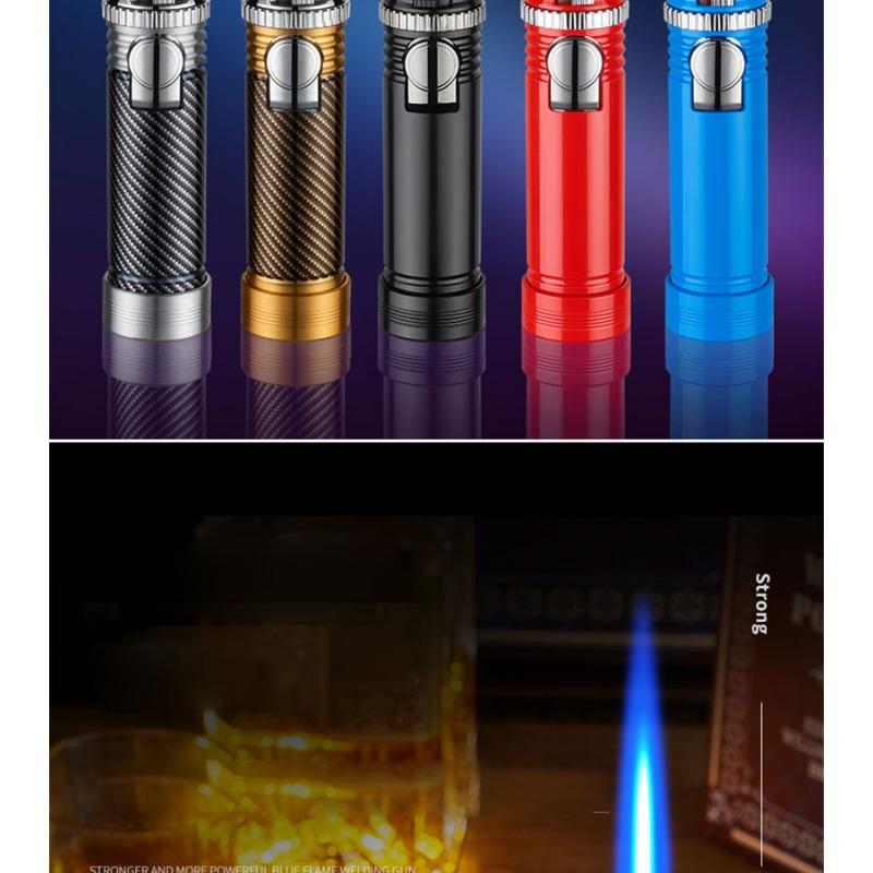Novel Refillable Butane Turbo Gas Jet Flame Lighters Outdoor BBQ Gun Windproof Lighter Smoking Cigars for Men Kitchen Accessory