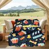 1PC Custom Name Movie Night Outdooor Flannel Blankets Patterns Throw Blanket All-Season Soft Gift for Couch, Bed, Camping Gifts
