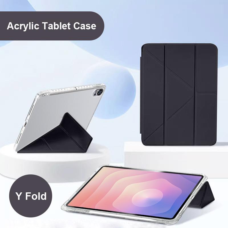 For Samsung Galaxy Tab S11 Ultra 14.6 " Case Smart Fold Acrylic Clear Stand Cover for Tab S11 11 " Funda with Pencil Holder