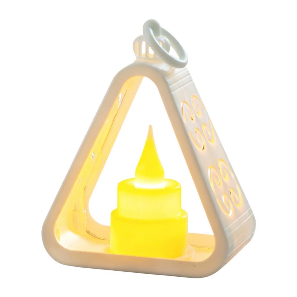 Creative Bedside Lamp Warm White Small Gift Idea Triangle Desk Lamp Ornament Nightlight for Cabinet Office Dorm Bedroom Study