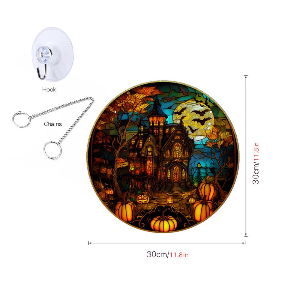 TYU100-109 Calabaza de Halloween Murciélago Cadena de Hierro Adorno Colgante para Decoración de Ventana o Porche