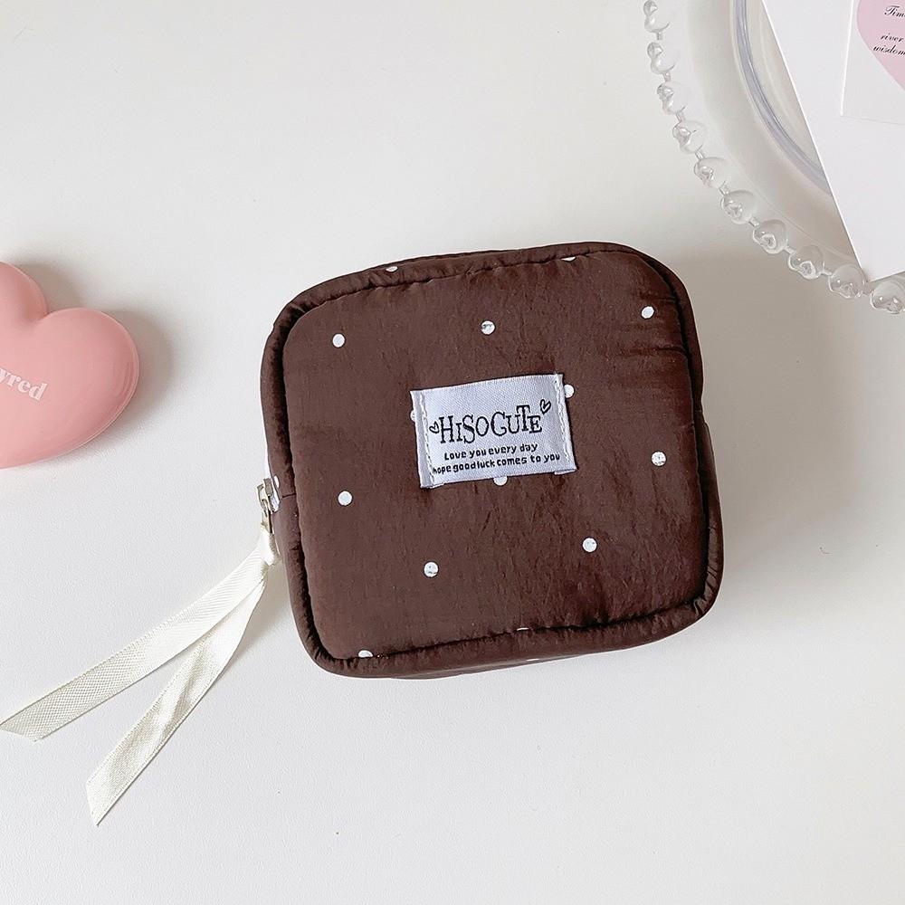 New Polka Dot Cosmetic Bag Large Capacity Multipurpose Sanitary Napkin Storage Bag Lipstick Storage Travel Toiletry Bag Student