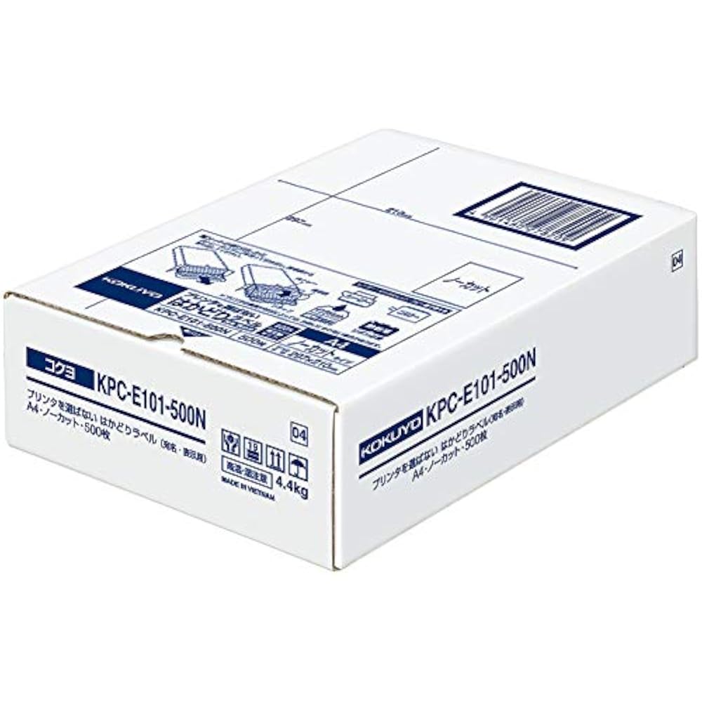 Kokuyo KPC-E101-500 Uncut Uncut Printer Dual Use Label Stickers, 500 Sheets