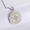 Dawapara Sri Yantra Mandala Sacred Geometry Pendant Necklace Chakra Energy Necklace Meditation Spiritual Jewelry Stainless Steel