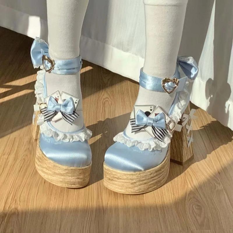 Fashion Lolita High Heels Ultra High Waterproof Platform Cute Girls Oes Faionable Comfortable Loers