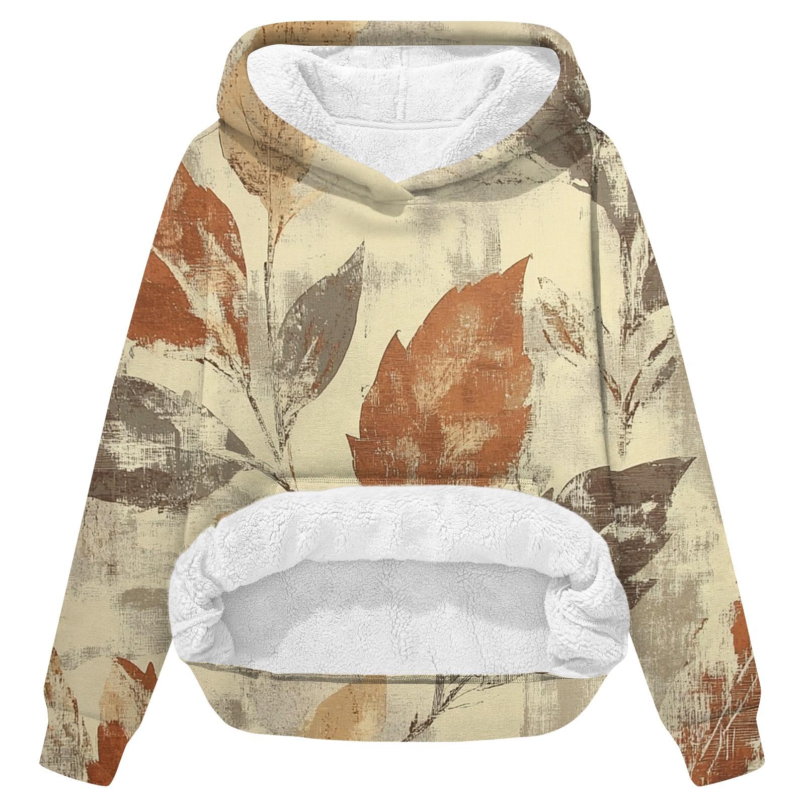 Женская зимняя повседневная модная толстовка с круглым вырезом и длинным рукавом из бархата с утолщенным капюшоном L бежевый 2513₽