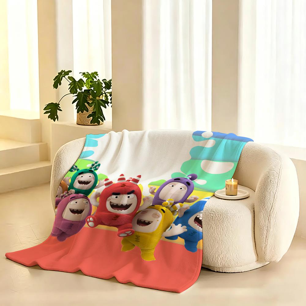 Oddbods Cartoon Decke 240g Flanell, geeignet für Sofas, Betten, Büros, exquisites Geschenk