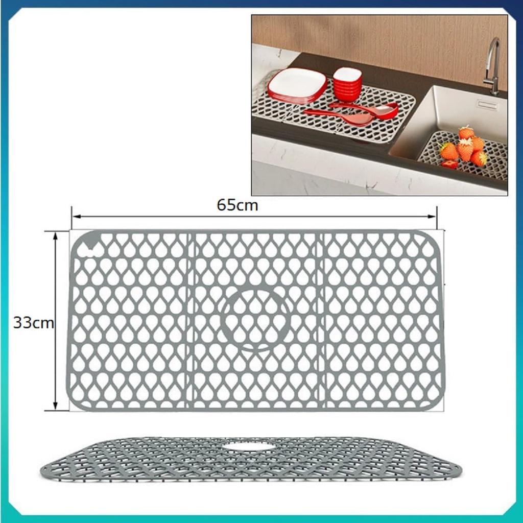 Siawadeky Silicone Sink Cuttable Draining Drying Plate Protects Kitchen and Dining Tables Mat, Mat, Non-Slip Mat, Holder, Scratch-Resistant,