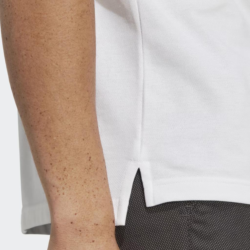 Adidas Solid Color Logo Print Casual Polo Shirt Men Tops White IC9315