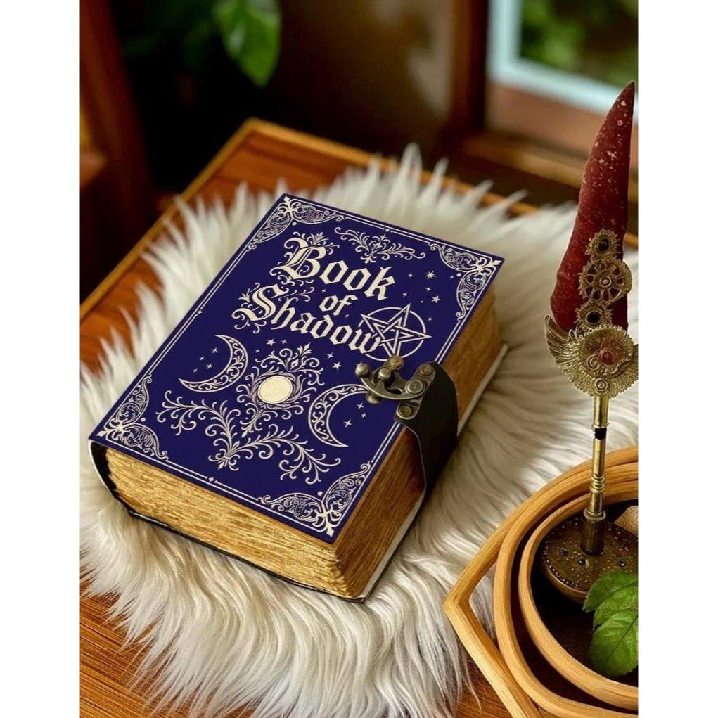 

Leather Book of Shadows – Grimoire, Refillable Witchcraft Journal, Vintage Wiccan Pagan Gothic Spellbook, Magic Diary Gift for Her 7 x 5 in - 200 Page