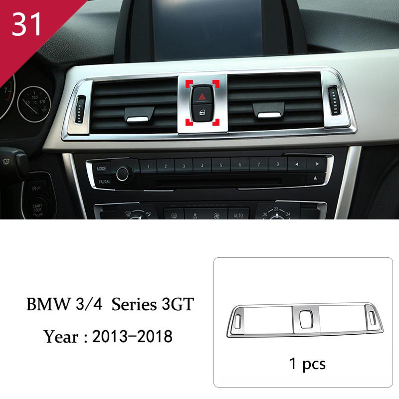 For BMW 3 4 Series 3GT F30 F32 F34 Car Styling Interior Gearshift AC CD Button Panel Door Armrest Decoration Cover Trim Sticker MQHWD1