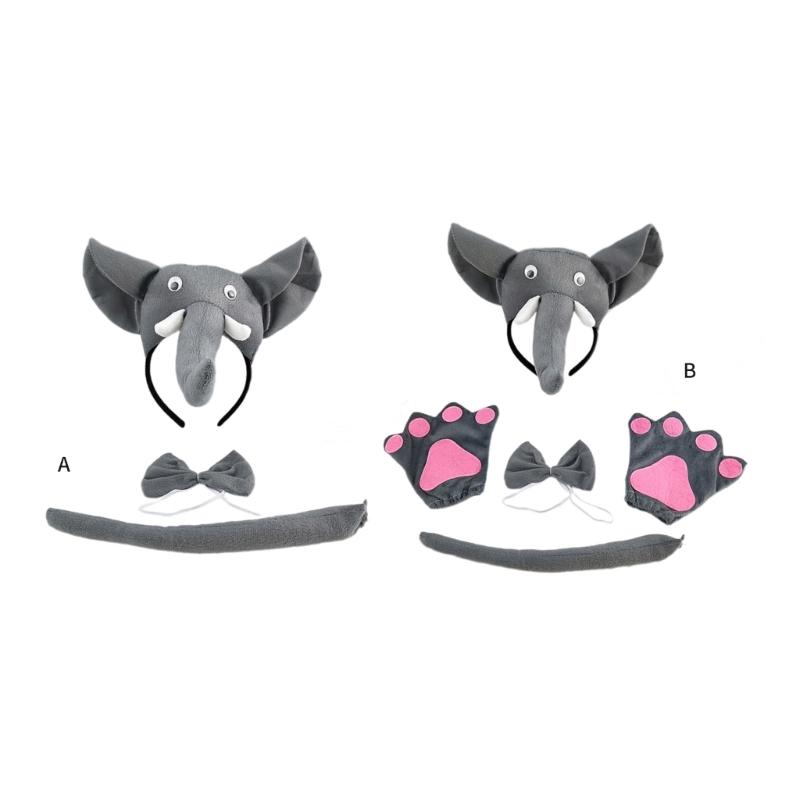 Animal Dress up Kits Hairband, Tail, and Bowtie for Kids Birthday Parties