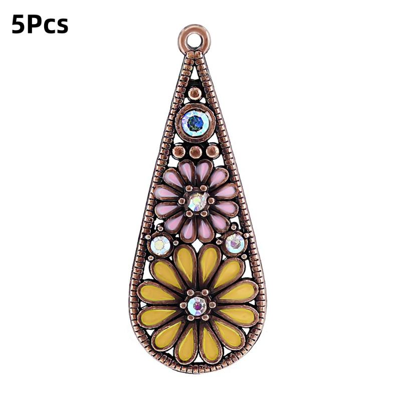 5Pcs Bohemia Enameling Teardrop Pendants For Women Diy Earrings Necklaces Pendants Charms Making Jewelry Accessories