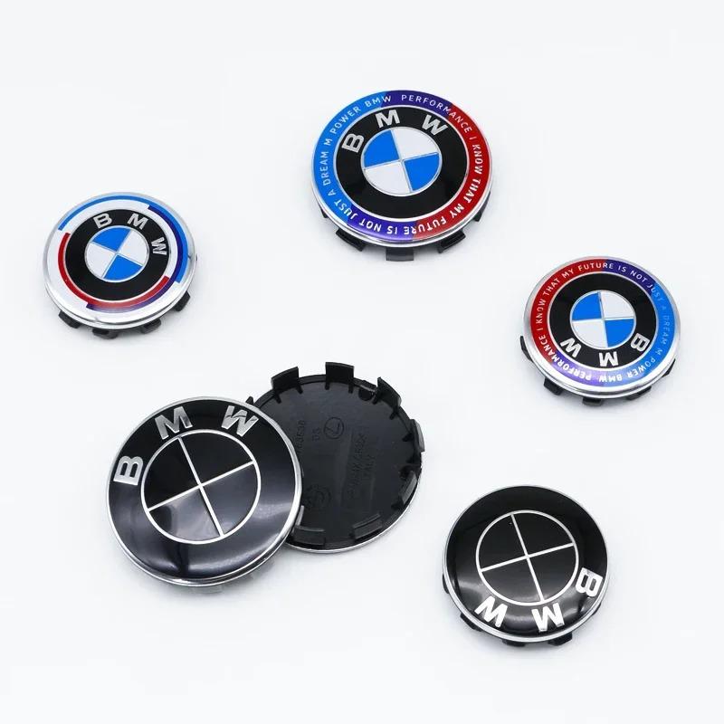 Hot For BMW M  4Pcs 56MM 68MM Car Wheel Center Cap Hub Covers For BMW M Logo E84 E83 X1 X2 X3 F48 G01 X4 X5 X6 Badge Auto Tuning Accessories AJ7