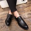 Fashion New Men Fashion Dress Shoes Black Brown Casual Leather Shoes Youth Business Fashion Derby Shoes Size 38-47 Men Shoes