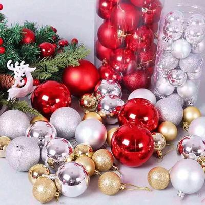 24/Pcs 3/4CM Christmas Ball Ornaments Xmas Tree Hanging Pendant Plastic Gold Red Ball for Wedding Home Party New Year 2025 Decor