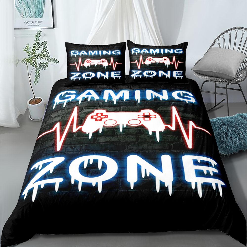 

Gaming Zone Neon Duvet Cover Set Eu Single Double King Us Twin Full Queen Size Bed Linen Set 140x210cm