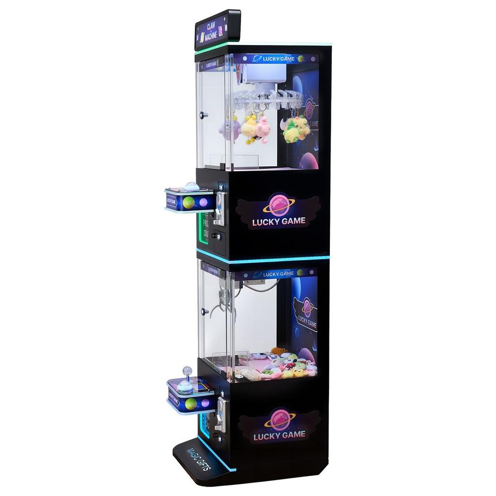 Claw Crane Machine, Medium-Sized Arcade Game Machine with Claw + Grabber Double-Layer, Light & Sound, Toy Candy Grabber Prize Dispenser Vending Toy,