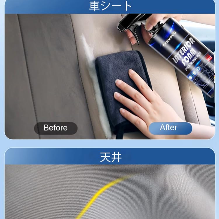 Car Interior Cleaning Foam, , 16.9 fl oz (500 ml), Large Capacity, Car Cleaning,