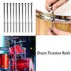 Yibuy 10 Pieces Drum Tight Screw Tension Rods Percussion Replacement 1/5" 110mm Silver