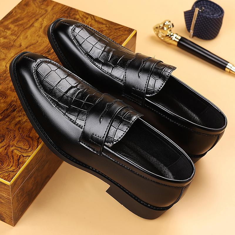 Men’s Slip-On Penny Loafer Business Casual Dress Shoes Comfortable Faux Leather Wedding Formal Tuxedo Shoes Work Pointed Toe Oxford Shoes for Men