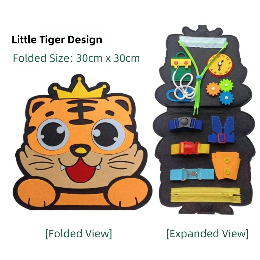 

Бізіборд Монтессорі Сенсорні іграшки Дошка для одягання Розвиваючі іграшки Дитяча розвиваюча книжка для малюків 1-5 років Tiger