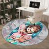 1pc Anime Cartoon Design Okarun Character Round Carpet - Office Chair Mat, Non-Slip Rug for Home Decor, Living Room