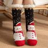 Snowman Thick Thermal Socks Cartoon Winter Slipper Socks Kawaii Fleece Socks Women  Indoor