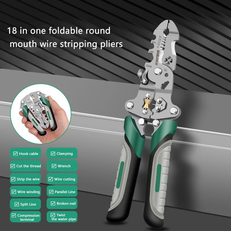 Electrician Wire Crimper Peeler Pliers Cables Stripping Multifunctional Press Plier Terminal Crimping Gross Side Cutting Tool