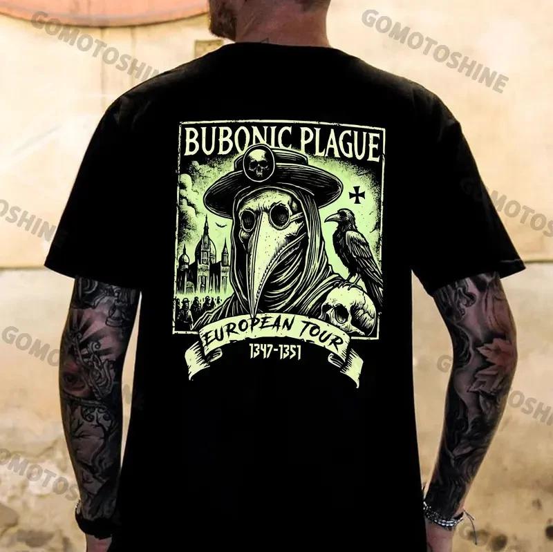 BUBONIC PLAGUE EUROPEAN TOUR Plague Doctor&Crow Print Men s T-Shirt XXL