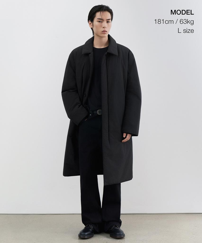 Musinsa Standard Padded Balmacaan Trench Coat [Black]