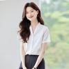 Women's V-Neck Chiffon Short-Sleeve Blouse