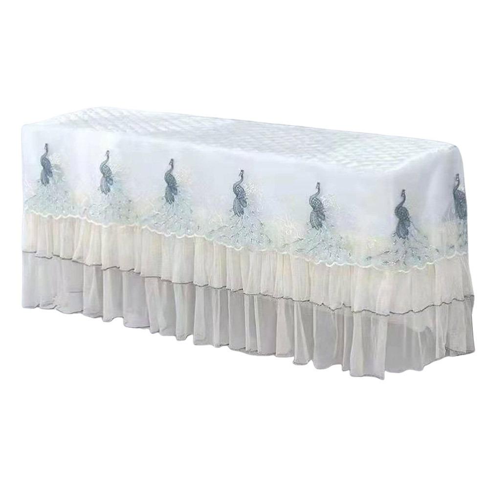 Lace Embroidery Flower Air Conditioner Protective Sleeve Dust-proof Fabric Windshield Curtain