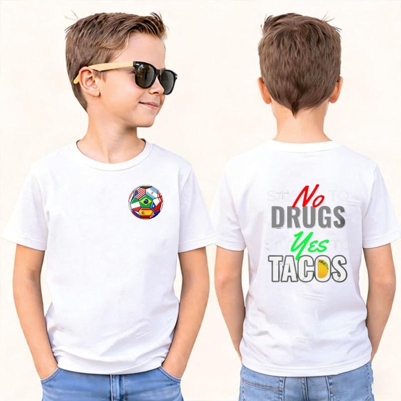2026 Soccer Part Supplies Kids T-Shirt Houston 2026 Host City Soccer Design Polyester Short Sleeve Casual Top Sports Shirt for Boys