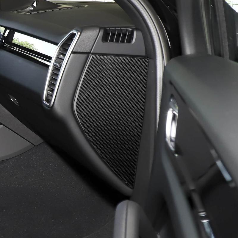 For Porsche Cayenne 9Y0 9YA 9YB E3 2018- Carbon Fiber Dashboard Side Front Slot Panel Trim Cover Car Accessories Sticker