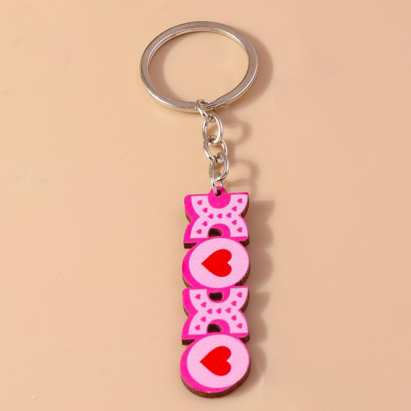 

Romantic Wood Keychain Charms Love Heart Lip Keyrings Pendants for Women Girls Handbag Decor DIY Valentine s Day Key Chain Gifts