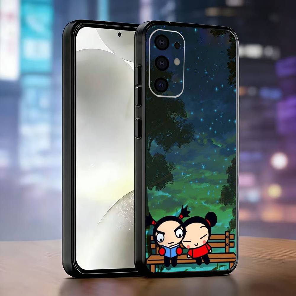 Pucca-A Cartoon G-Garu-U Phone Case Black Silicone Soft For Samsung S25,S24,S21,S22,S23,S30,Ultra,S20,Plus,Fe,Lite Samsung S21Ultra