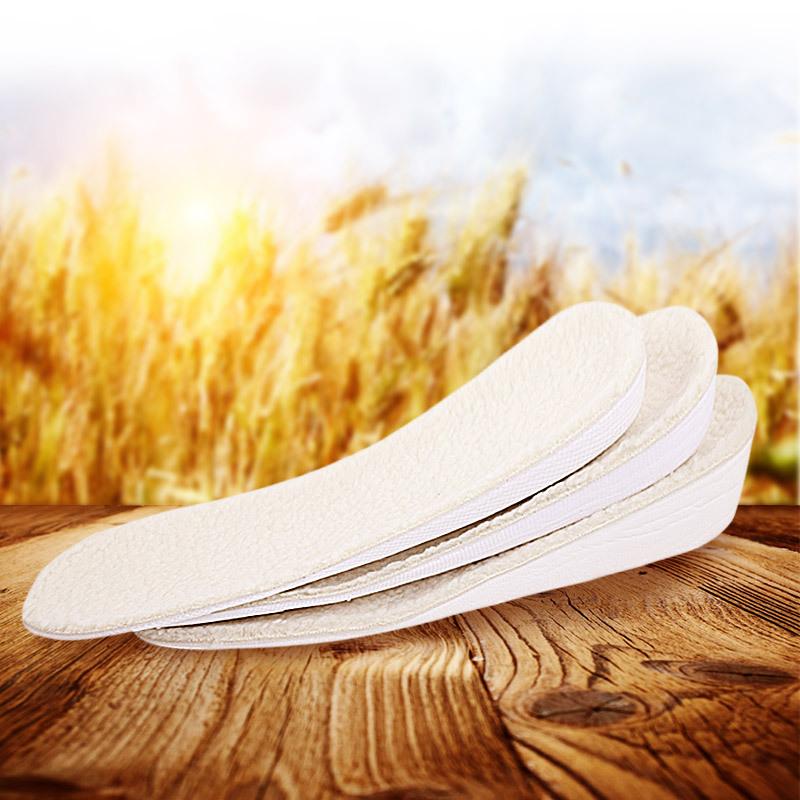 Winter Warm Breathable Sweat Absorption PU Physical Inner Height Increase Insole Imitation Wool Insole Men's and Women's Sports Full Pad