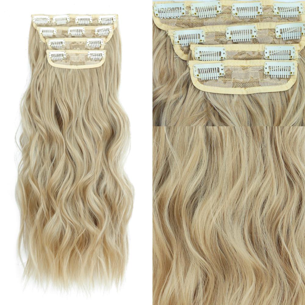 

MISSQUEEN Натуральный Коричневый Женский Модный Длинный Волнистый Наращивание Волос Синтетическое Волокно Невидимые Заколки Женская Повседневная Одежда Шиньон 22 Inch