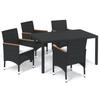 Vidaxl 5-Cz. Garden Furniture Set With Cushions, Poly Rattan, Black
