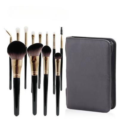 Set completo di pennello per fondotinta, pennello per cipria in polvere libera, pennello per ombretto, set da 12 pennelli per trucco, pennello di bellezza in pelo animale