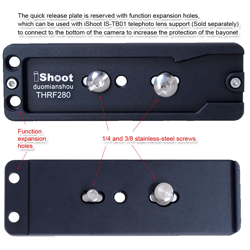 iShoot CNC Metal Fit Camera Quick Release Compatible with Canon RF IS USM Lens Support Lens Bracket Tripod Camera Ring Tripod and Fit Tripod Head